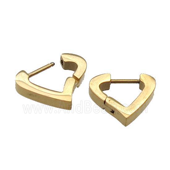 Stainless Steel Latchback Earring heart gold plated