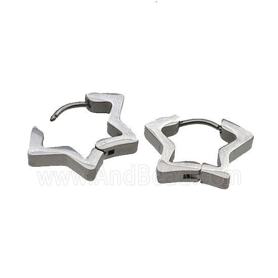 raw Stainless Steel Latchback Earring star
