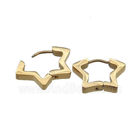 Stainless Steel Latchback Earring star gold plated