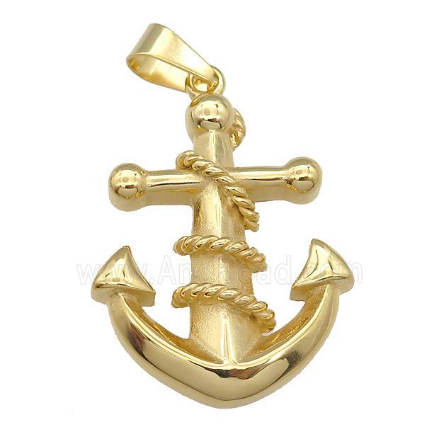 Stainless Steel anchor pendant gold plated