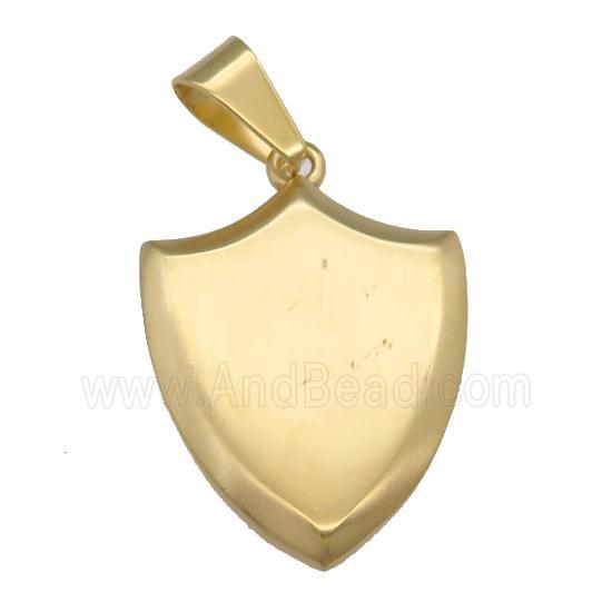 Stainless Steel shield pendant gold plated