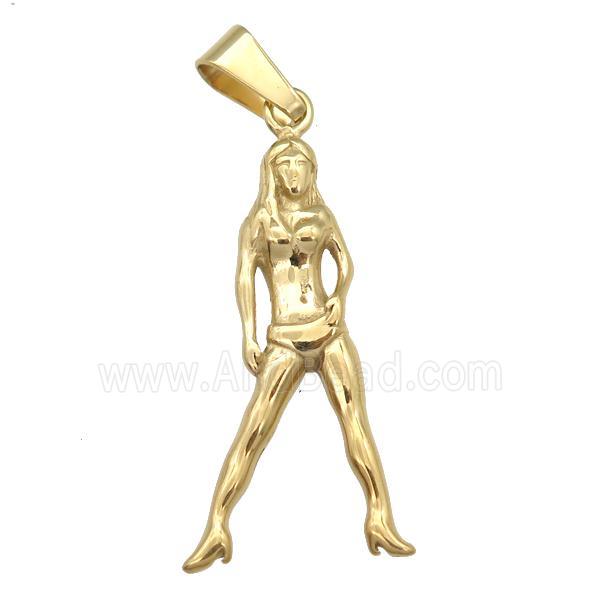 Stainless Steel beauty pendant model gold plated