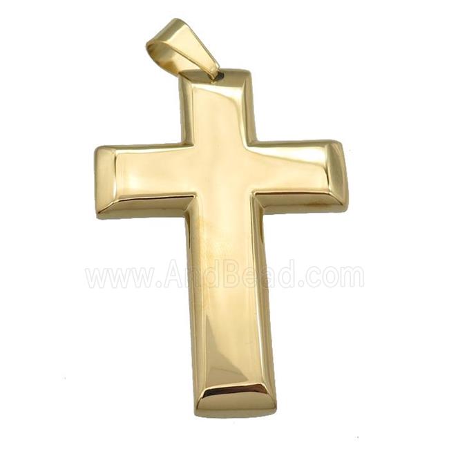 Stainless Steel cross pendant gold plated