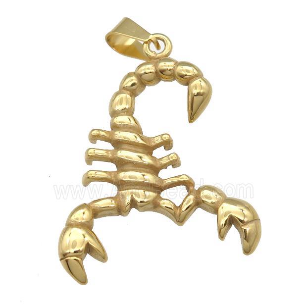 Stainless Steel zodiac Scorpion char pendant gold plated