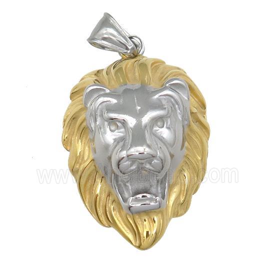 Stainless Steel Lion charm pendant gold plated