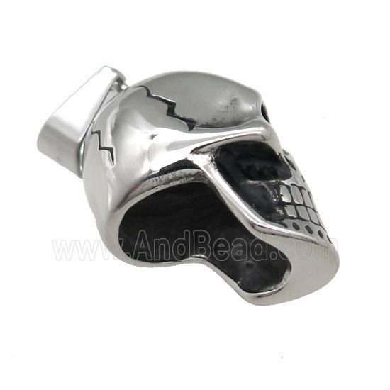 Stainless Steel skull charm pendant antique silver