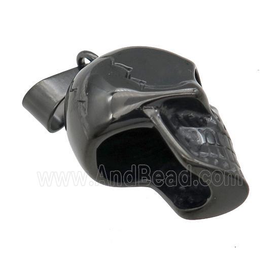 Stainless Steel skull charm pendant black plated