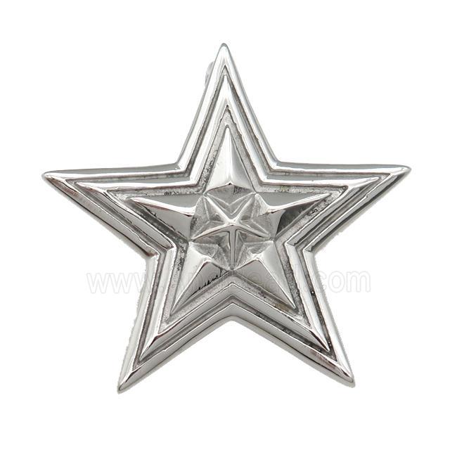 raw Stainless Steel star pendant