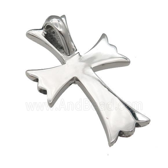 Stainless Steel cross pendant antique silver