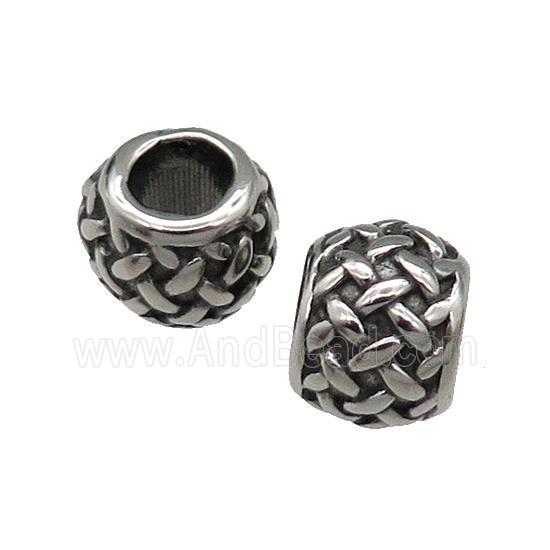 Stainless Steel Rondelle Beads Antique Silver