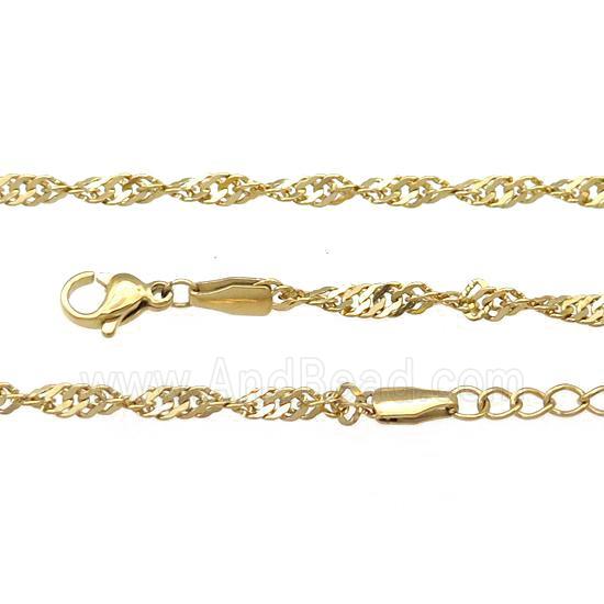 Stainless Steel Necklace Chain Gold Plated