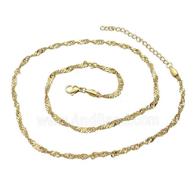 Stainless Steel Necklace Chain Gold Plated