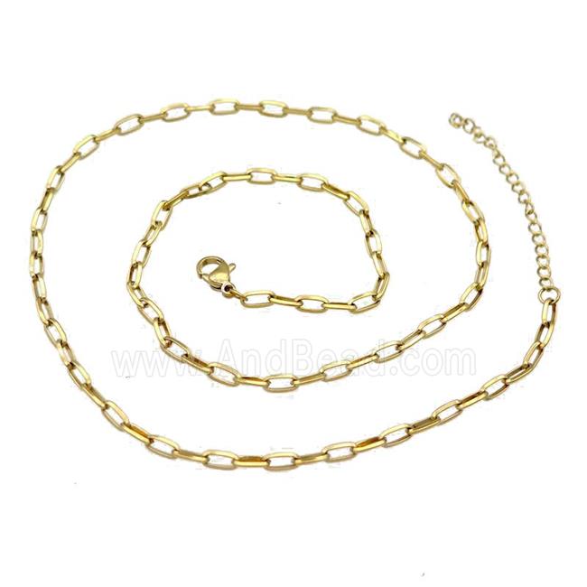 Stainless Steel Necklace Chain Gold Plated