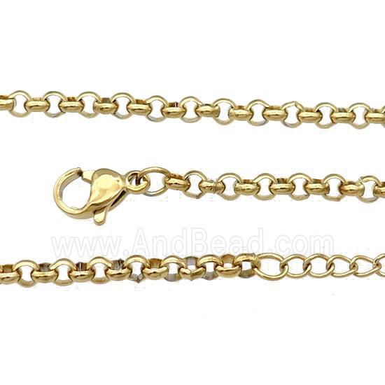 Stainless Steel Necklace Chain Gold Plated