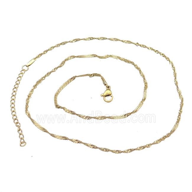 Stainless Steel Necklace Chain Gold Plated