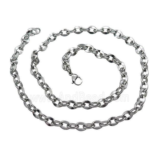 Raw Stainless Steel Necklace
