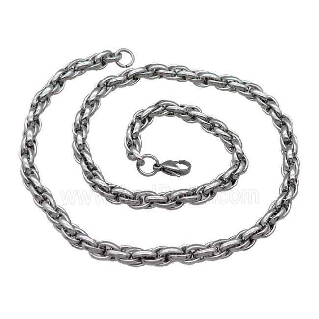 Raw Stainless Steel Necklace