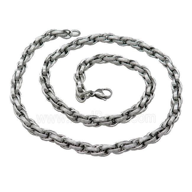 Raw Stainless Steel Necklace