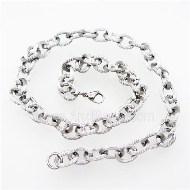 Raw Stainless Steel Necklace