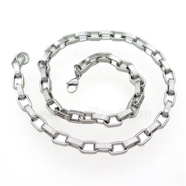 Raw Stainless Steel Necklace