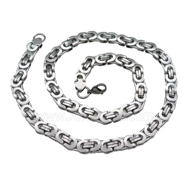 Raw Stainless Steel Necklace