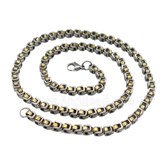 Stainless Steel Necklace Gold Plated