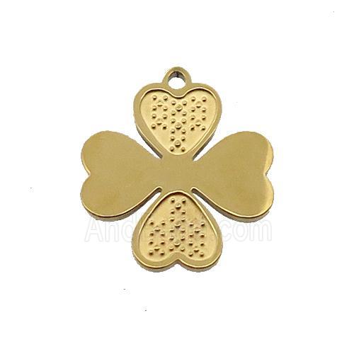 Stainless Steel Clover Charm Pendant Gold Plated
