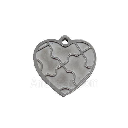 Raw Stainless Steel Heart Pendant