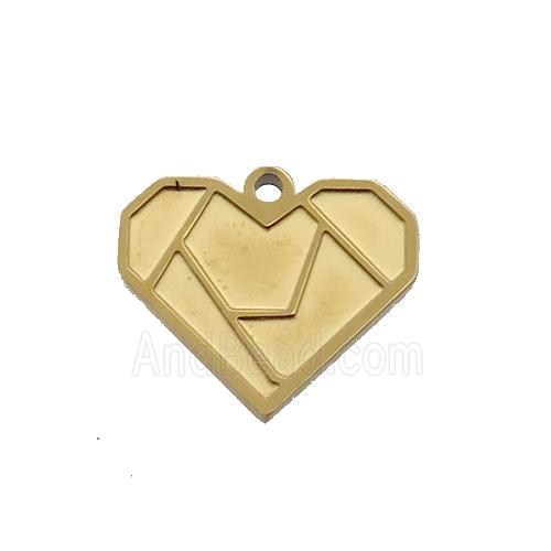 Stainless Steel Heart Charm Pendant Gold Plated