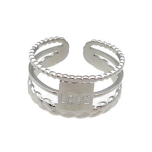 Raw Stainless Steel Ring Love