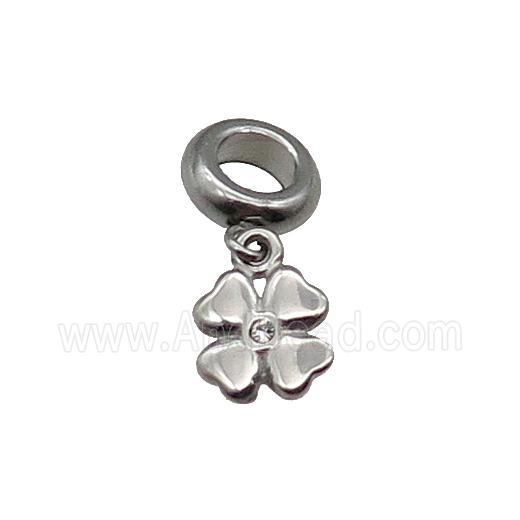 Raw Stainless Steel Clover Charm Pendant