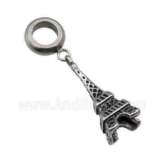 Stainless Steel Eiffel Tower Pendant Antique Silver