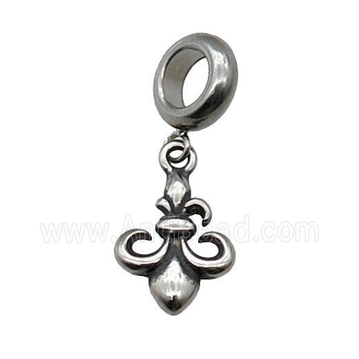 Stainless Steel Pendant Fleur-de-lis Antique Silver
