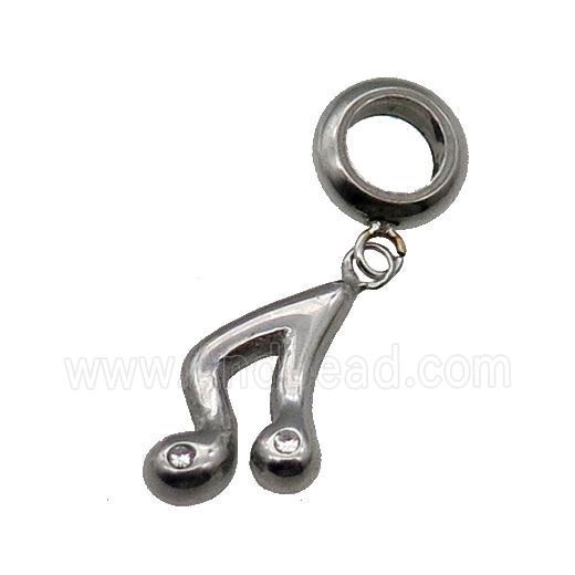 Raw Stainless Steel MusicalNote Pendant