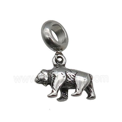 Stainless Steel Wolf Pendant Antique Silver