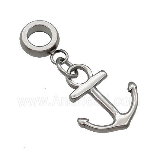 Raw Stainless Steel Anchor Pendant
