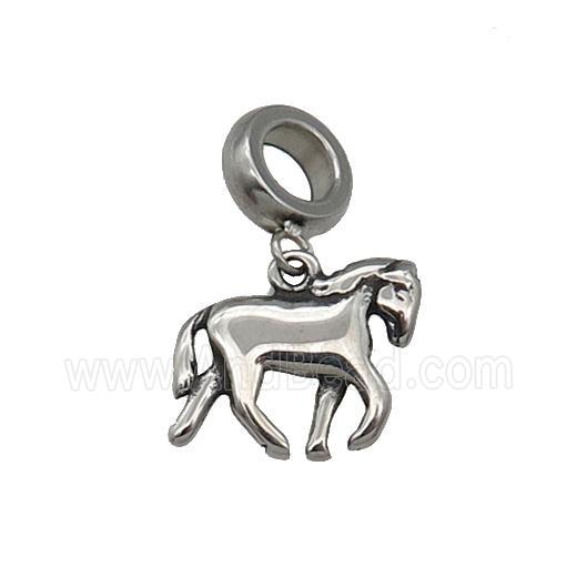 Stainless Steel Horse Pendant Antique Silver