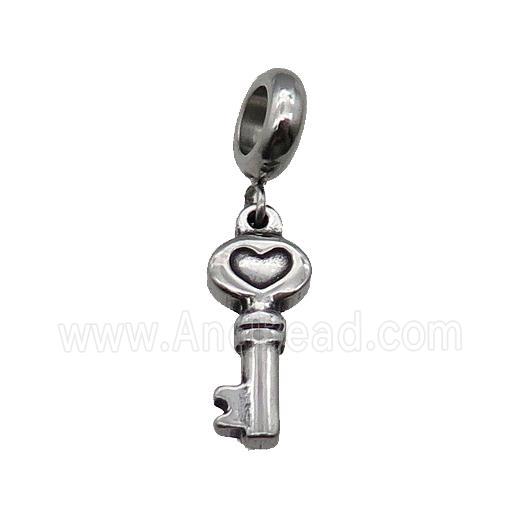 Stainless Steel Key Pendant Antique Silver
