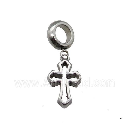 Stainless Steel Cross Pendant Antique Silver