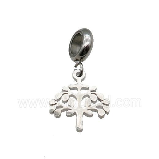 Raw Stainless Steel Tree Pendant