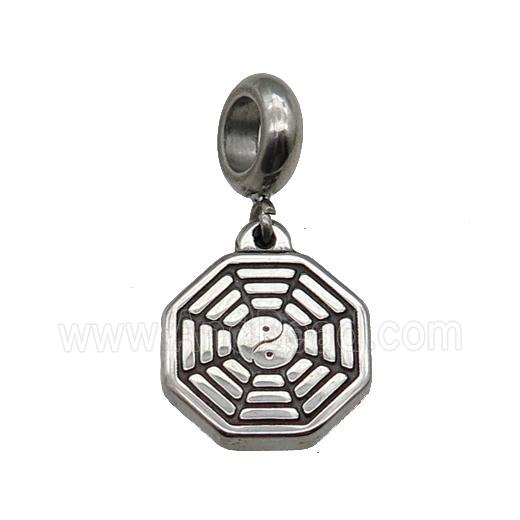 Stainless Steel Taichi Yinyang Pendant Antique Silver