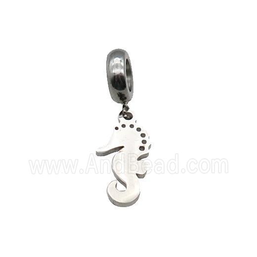 Raw Stainless Steel Seahorse Pendant