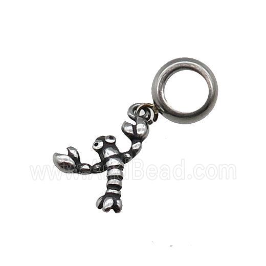 Stainless Steel Scorpio Pendant Antique Silver