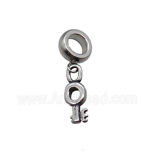 Stainless Steel Key Pendant Antique Silver