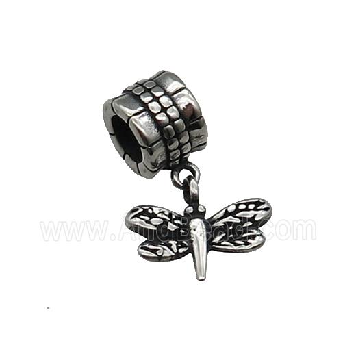 Stainless Steel Dragonfly Pendant Antique Silver