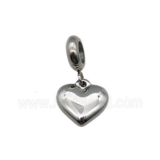 Raw Stainless Steel Heart Pendant