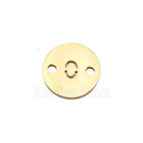 Stainless Steel Circle Number0 Connector Gold Plated