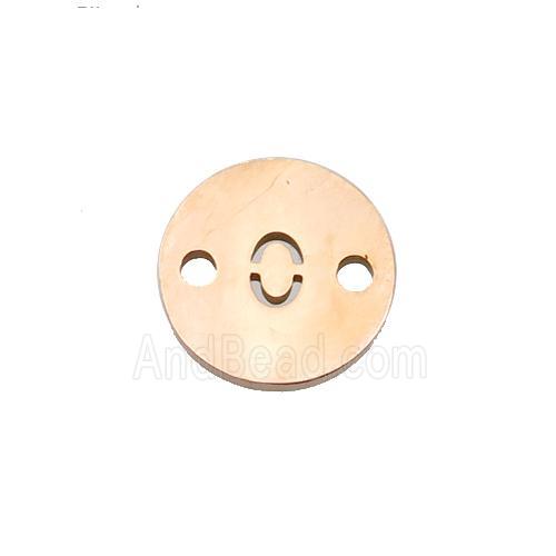 Stainless Steel Circle Number0 Connector Rose Gold