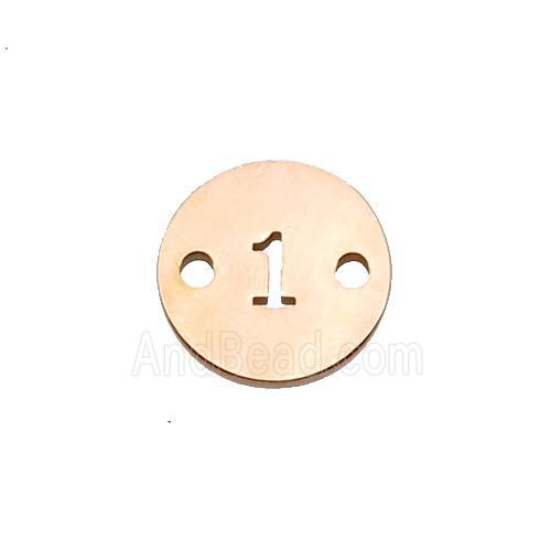 Stainless Steel Circle Number1 Connector Rose Gold