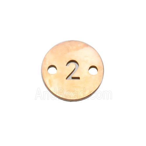 Stainless Steel Circle Number2 Connector Rose Gold